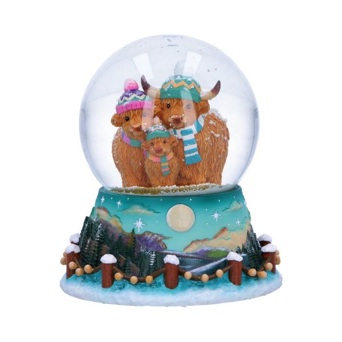 Winter Highland Cow Snow Globe main product photo