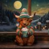 Winter Highland Cow Hot Cocoa Animals Highland Cows