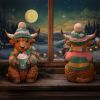 Winter Highland Cow Hot Cocoa Animals Highland Cows