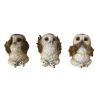 Three Wise Brown Owls 7.5cm - 0
