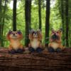 Three Wise Foxes 8.5cm Animals See No, Hear No, Speak No Evil