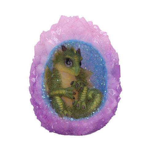 Geode Nest (Green) 12.5cm Dragons LED Figurines