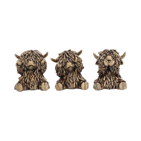 Three Wise Gold Highland Cows Unspecified Gifts Under £100